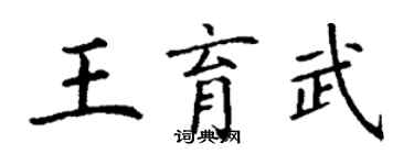 丁謙王育武楷書個性簽名怎么寫