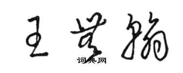 駱恆光王無翰草書個性簽名怎么寫