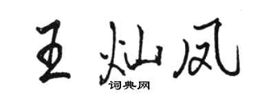 駱恆光王燦鳳行書個性簽名怎么寫