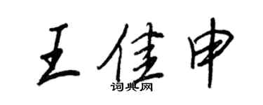 王正良王佳申行書個性簽名怎么寫