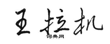 駱恆光王拉機行書個性簽名怎么寫