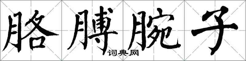 翁闓運胳膊腕子楷書怎么寫