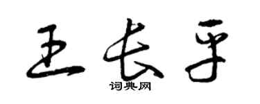 曾慶福王長平草書個性簽名怎么寫