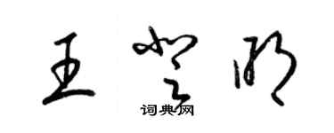 梁錦英王登明草書個性簽名怎么寫