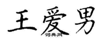 丁謙王愛男楷書個性簽名怎么寫