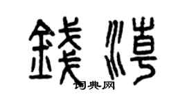 曾慶福錢潮篆書個性簽名怎么寫