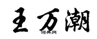 胡問遂王萬潮行書個性簽名怎么寫
