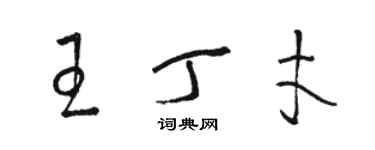 駱恆光王丁才草書個性簽名怎么寫