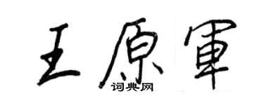 王正良王原軍行書個性簽名怎么寫