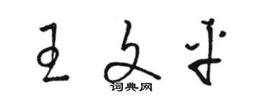 駱恆光王文平草書個性簽名怎么寫