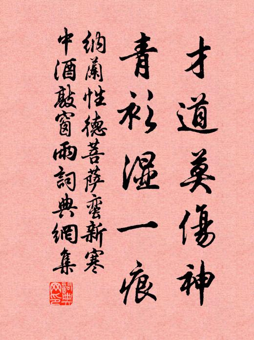 納蘭性德才道莫傷神,青衫濕一痕。書法作品欣賞