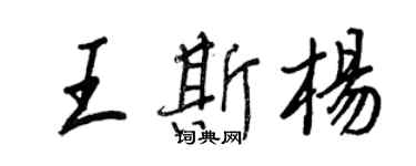 王正良王斯楊行書個性簽名怎么寫