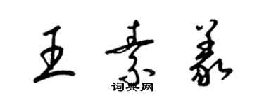 梁錦英王素義草書個性簽名怎么寫