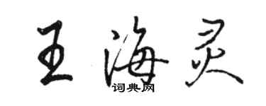 駱恆光王海靈行書個性簽名怎么寫