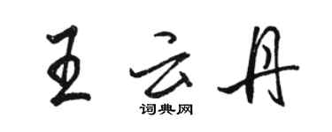 駱恆光王雲丹行書個性簽名怎么寫