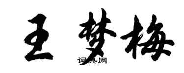 胡問遂王夢梅行書個性簽名怎么寫