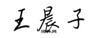 王正良王晨子行書個性簽名怎么寫