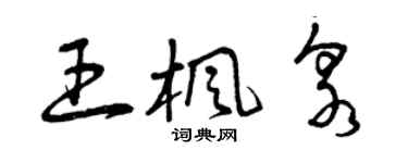 曾慶福王楓泉草書個性簽名怎么寫