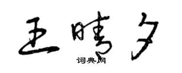 曾慶福王晴夕草書個性簽名怎么寫