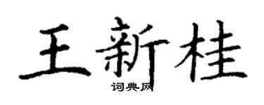 丁謙王新桂楷書個性簽名怎么寫