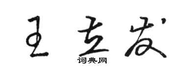 駱恆光王立發草書個性簽名怎么寫