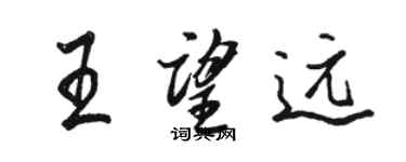 駱恆光王望遠行書個性簽名怎么寫