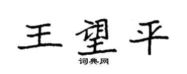 袁強王望平楷書個性簽名怎么寫