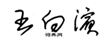 朱錫榮王向濱草書個性簽名怎么寫