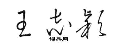 駱恆光王志穎草書個性簽名怎么寫