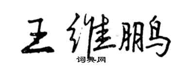 曾慶福王維鵬行書個性簽名怎么寫