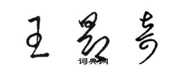 駱恆光王昂奇草書個性簽名怎么寫