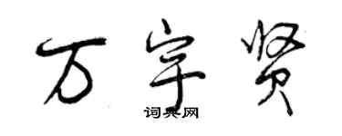 曾慶福萬宇賢行書個性簽名怎么寫