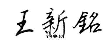 王正良王新銘行書個性簽名怎么寫