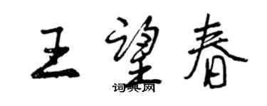 曾慶福王望春行書個性簽名怎么寫