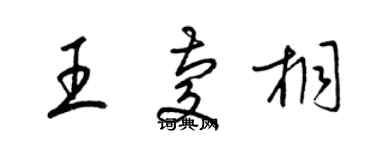 梁錦英王慶桐草書個性簽名怎么寫