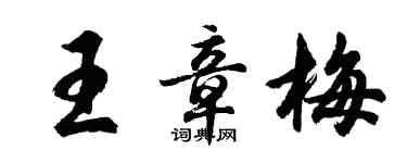 胡問遂王章梅行書個性簽名怎么寫