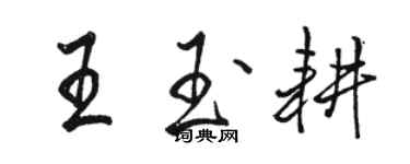 駱恆光王玉耕行書個性簽名怎么寫