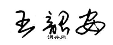 朱錫榮王韶安草書個性簽名怎么寫