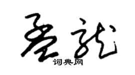 朱錫榮孟龍草書個性簽名怎么寫