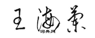 駱恆光王海蘭草書個性簽名怎么寫