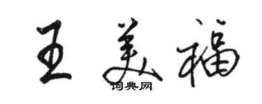 駱恆光王美福行書個性簽名怎么寫