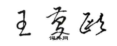 駱恆光王慶歐草書個性簽名怎么寫