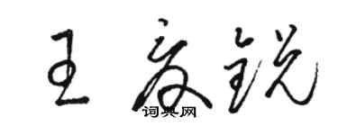 駱恆光王夏銳草書個性簽名怎么寫