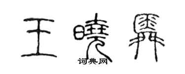 陳聲遠王曉舜篆書個性簽名怎么寫