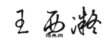 駱恆光王西凝草書個性簽名怎么寫