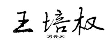 曾慶福王培權行書個性簽名怎么寫
