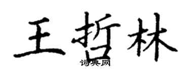 丁謙王哲林楷書個性簽名怎么寫