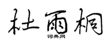 曾慶福杜雨桐行書個性簽名怎么寫