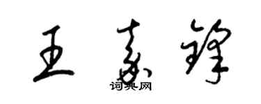 梁錦英王嘉鋒草書個性簽名怎么寫