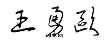 曾慶福王勇歐草書個性簽名怎么寫